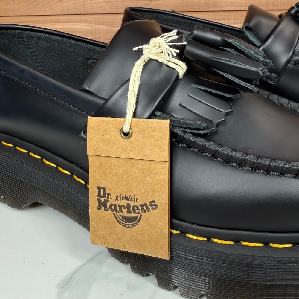 Dr Martens Women's Adrian Quad Black Leather Platform‎ Loafer Shoes size 9 - Picture 7 of 16